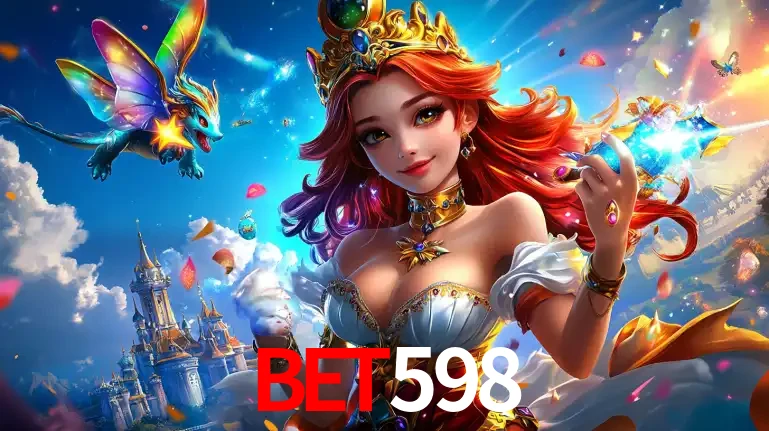 A princesa de um reino de fantasia mágico, com seu pequeno dragão, apresentando um mundo de prêmios encantados nos jogos de caça-níqueis do cassino bet598.
